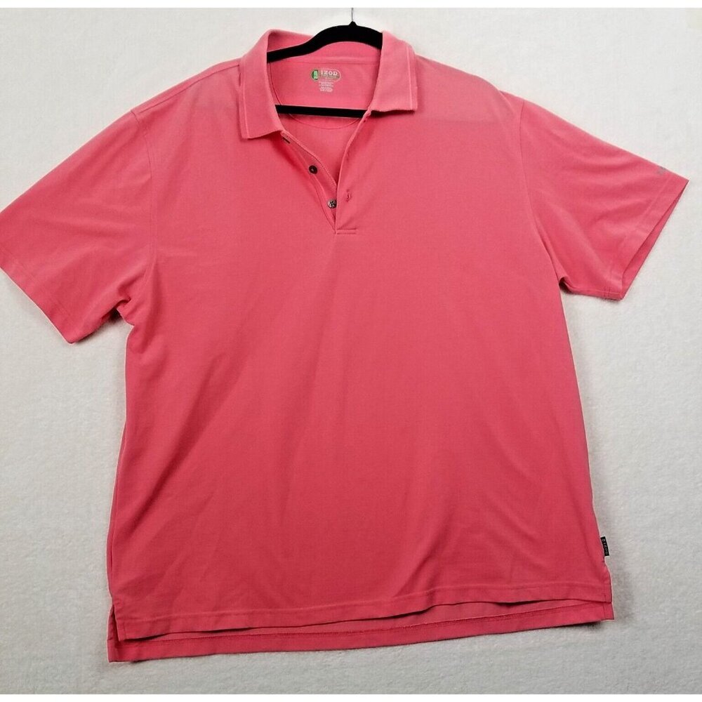 IZOD extreme function Polo Shirt Men's Size XXL Salmon Short Sleeve Cotton Blend